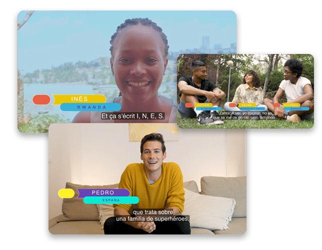 Collage of videos from the My Language Town program