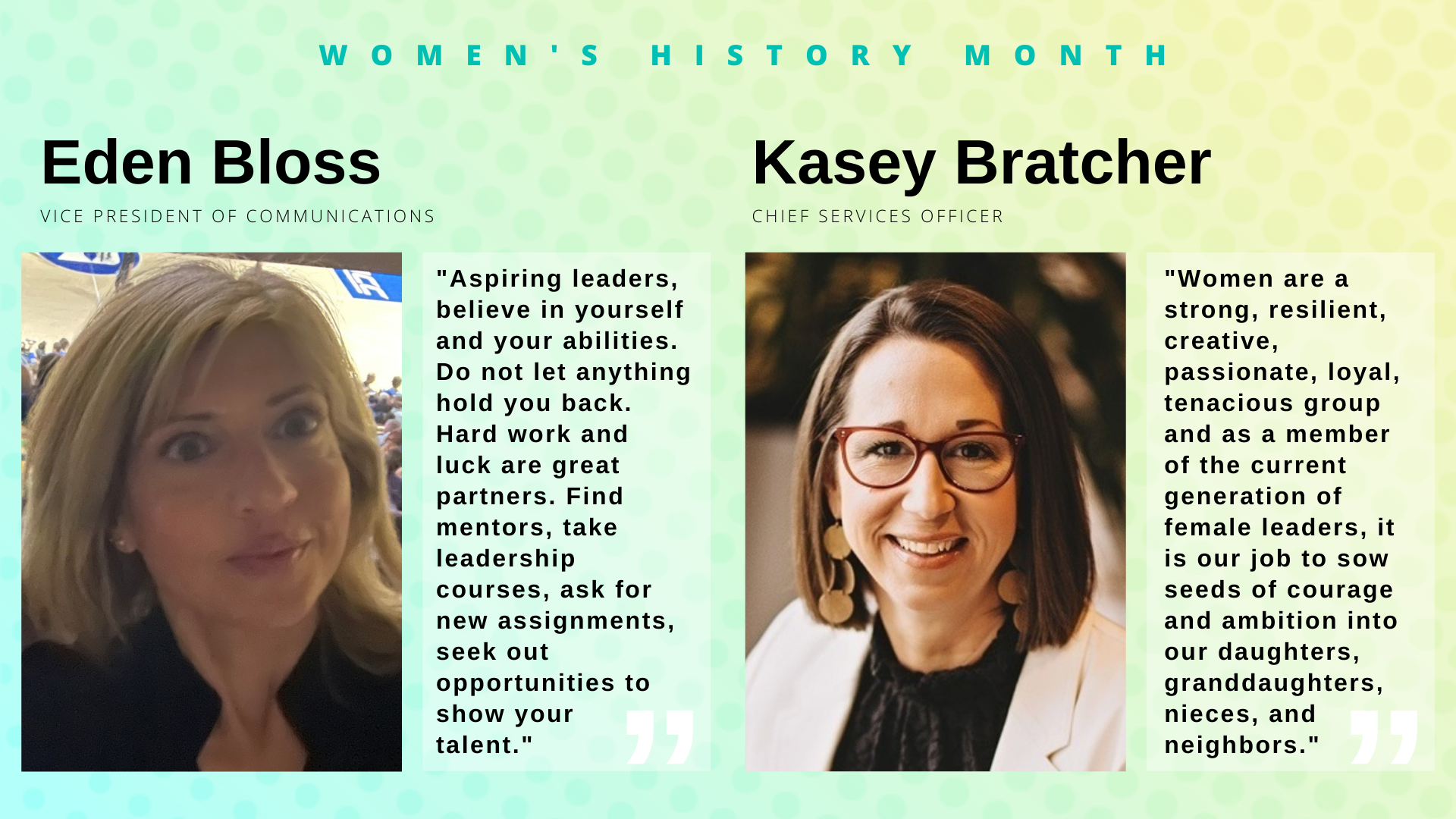 Tips for Women Leaders - Eden Bloss, Vice President of Communications: