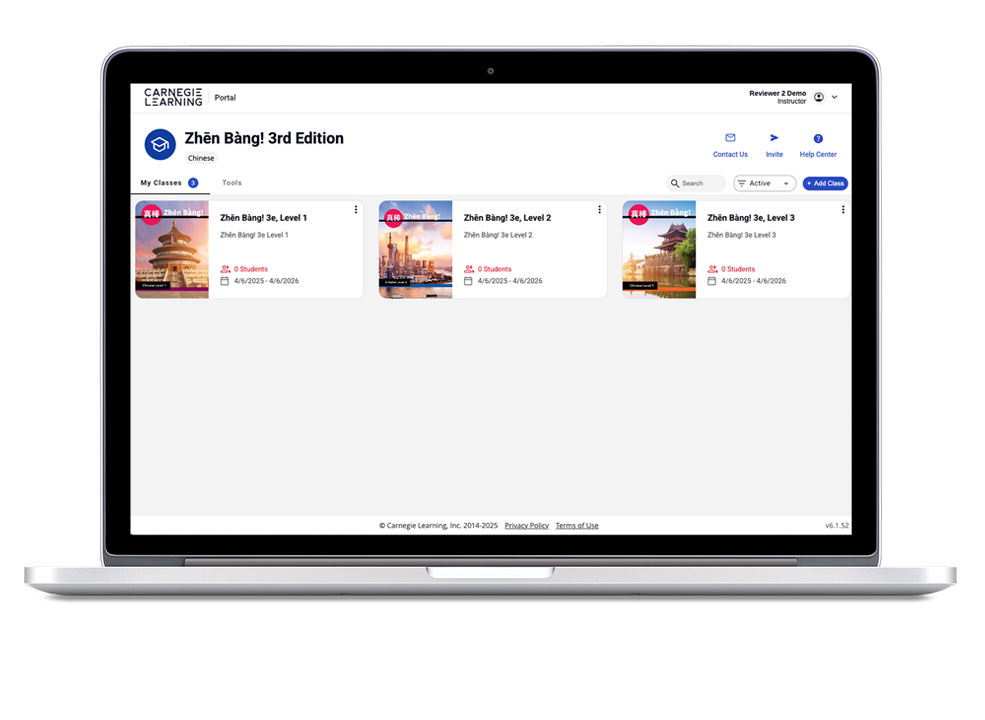 Laptop showing a library of Chinese language resources