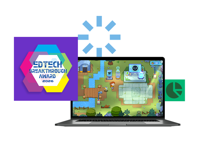 Image of MATHia Adventure with EdTech award badge