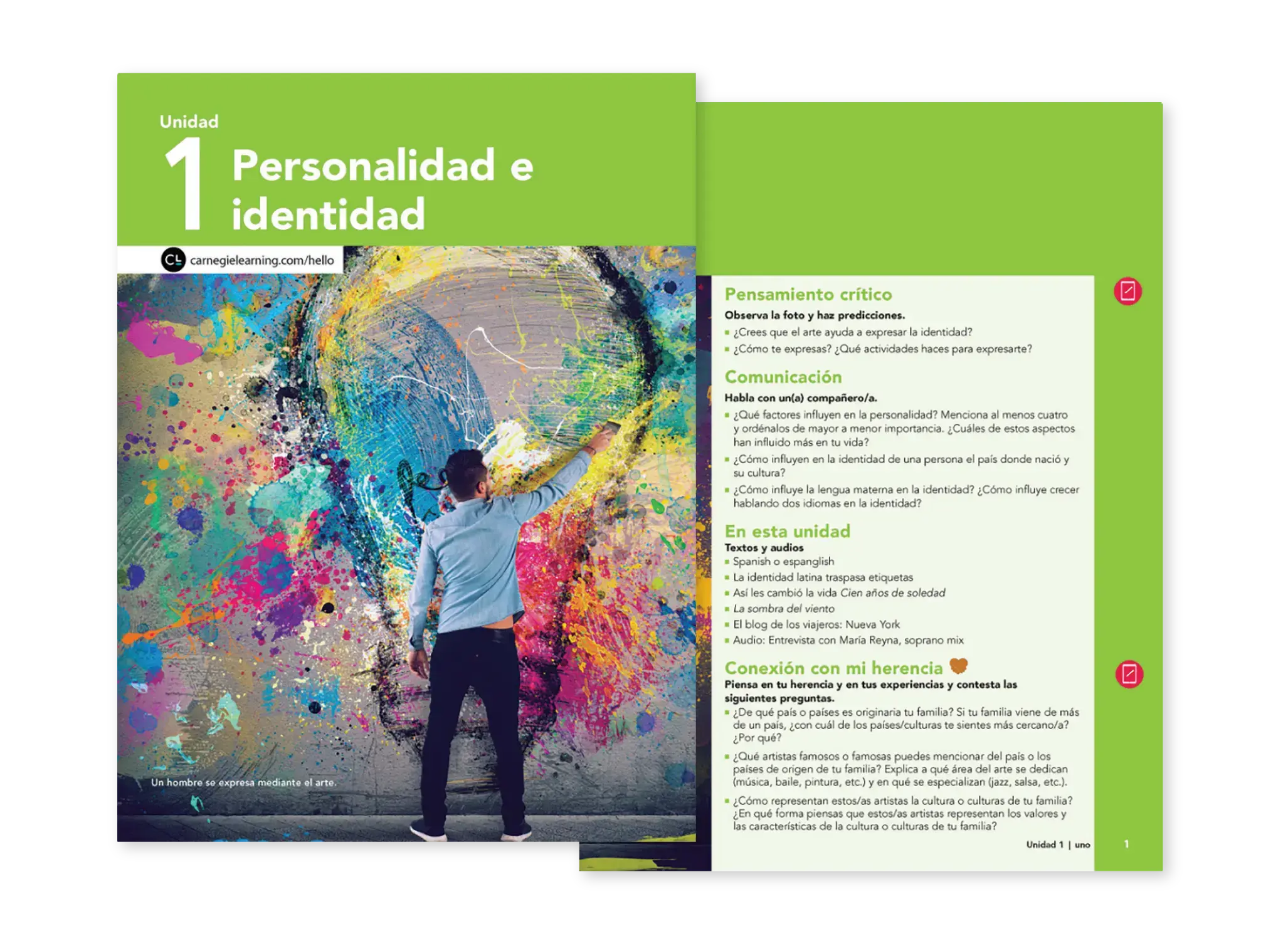 A Spanish language textbook page titled 